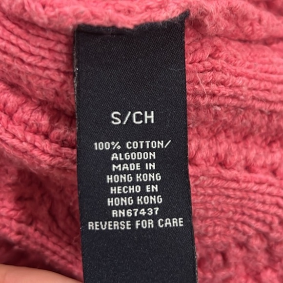 Ralph Lauren polo jeans pink cable knit vintage 90s cotton sweater small - Picture 7 of 8